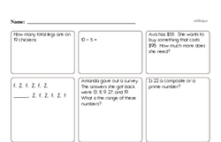 Math Facts Mixed Review Page