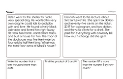 Fourth Grade Math Word Problems Worksheets - Fraction Word Problems Worksheet #3