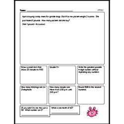 Fourth Grade Math Word Problems Worksheets - Single Step Math Word Problems Worksheet #1