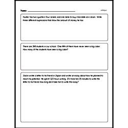 Fourth Grade Math Word Problems Worksheets - Single Step Math Word Problems Worksheet #2