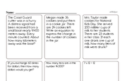 Fourth Grade Math Word Problems Worksheets - Single Step Math Word Problems Worksheet #3