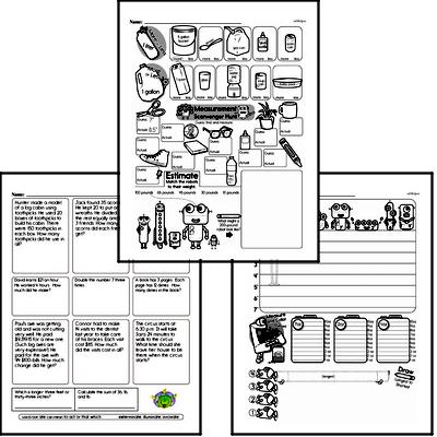 Measurement - Length Mixed Math PDF Workbook for Fourth Graders