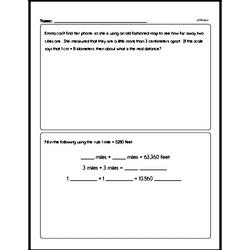 Measurement - Measurement and Equivalence Mixed Math PDF Workbook for Fourth Graders