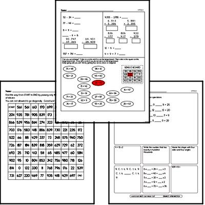 Multiplication - One-Digit Multiplication Mixed Math PDF Workbook for Fourth Graders