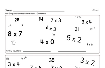 Find the Multiplication Math Facts