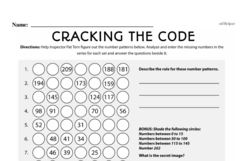 Fourth Grade Number Sense Worksheets - Analyze Arithmetic Patterns Worksheet #3