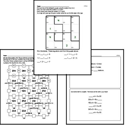 Number Sense - Analyze Arithmetic Patterns Mixed Math PDF Workbook for Fourth Graders