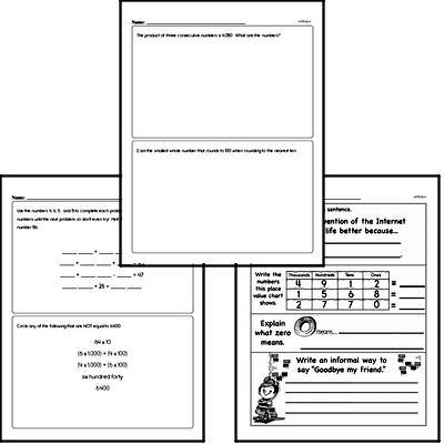 Number Sense - Multi-Digit Numbers Workbook (all teacher worksheets - large PDF)