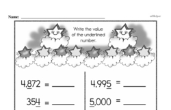 Fourth Grade Number Sense Worksheets - Multi-Digit Numbers Worksheet #4
