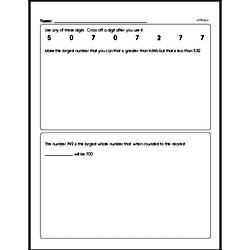 Fourth Grade Number Sense Worksheets - Multi-Digit Numbers Worksheet #1
