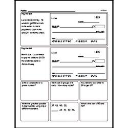 Fourth Grade Number Sense Worksheets - Order of Operations and Use of Parentheses Worksheet #1