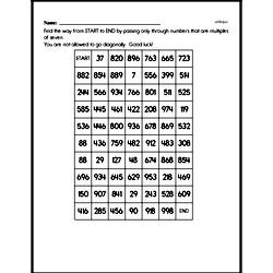 Fourth Grade Number Sense Worksheets - Order of Operations and Use of Parentheses Worksheet #2