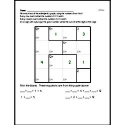 Fourth Grade Number Sense Worksheets - Solving Basic Algebraic Equations Worksheet #6