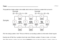 Fourth Grade Number Sense Worksheets - Solving Basic Algebraic Equations Worksheet #7