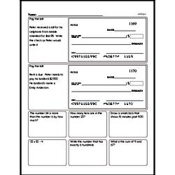 Fourth Grade Number Sense Worksheets - Three-Digit Numbers Worksheet #2