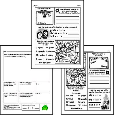 Subtraction - Multi-Digit Subtraction Mixed Math PDF Workbook for Fourth Graders