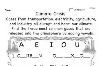 Earth Day and Caring for Earth Math Challenge Workbook (more math, little more difficult)