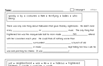 Fourth Grade Halloween Activity Workbook
