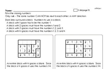 Valentine's Day Math Challenge Workbook (more math, little more difficult)