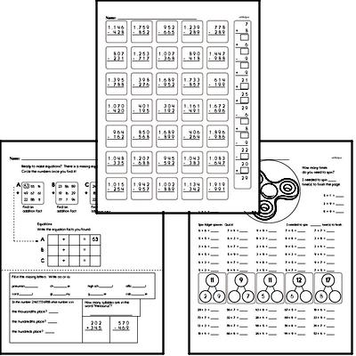 Addition - Two-Digit Addition Mixed Math PDF Workbook for Fifth Graders