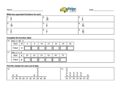 3rd Quarter Math Assessment for Fifth Grade - Few Mixed Review Math Problem Pages
