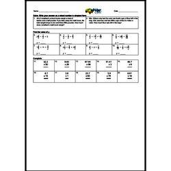 4th Quarter Math Assessment for Fifth Grade - Few Mixed Review Math Problem Pages