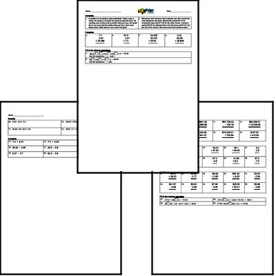 Decimals Workbook (all teacher worksheets - large PDF)