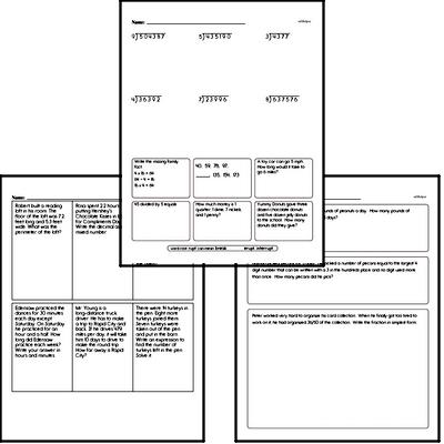 Division - Division with Multi-Digit Dividends Workbook (all teacher worksheets - large PDF)