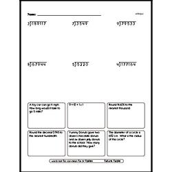 Fifth Grade Division Worksheets - Division with Multi-Digit Dividends Worksheet #1