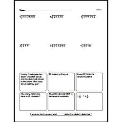 Fifth Grade Division Worksheets - Division with One-Digit Divisors Worksheet #1