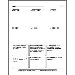 Fifth Grade Division Worksheets - Division without Remainders Worksheet #1