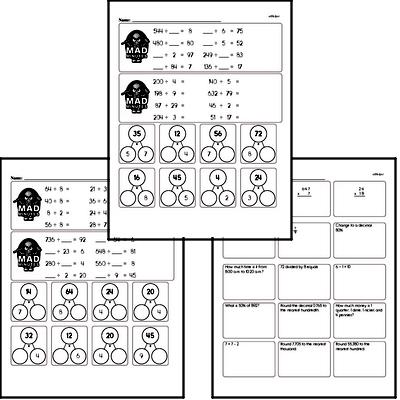 Division Facts Mad Minute Worksheets (divide by one or two digits)