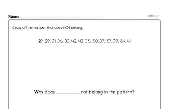 Enrichment Pattern Math Problems Book - What doesn't belong?