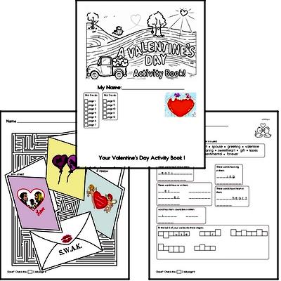 Fifth Grade Valentine's Day Worksheets Activity Book (more challenging)