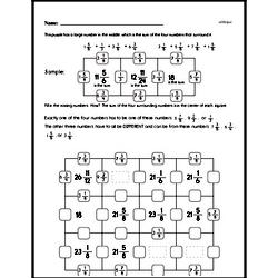 Free 5.NF.A.1 Common Core PDF Math Worksheets Worksheet #6
