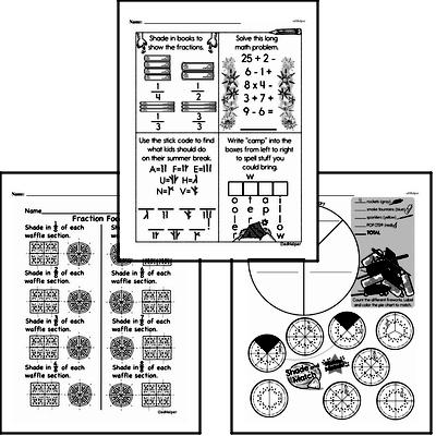 Fractions - Fractions and Parts of a Set Workbook (all teacher worksheets - large PDF)