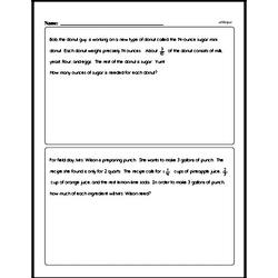 Fractions - Mixed Numbers and Improper Fractions Mixed Math PDF Workbook for Fifth Graders