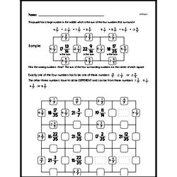 Free 5.NF.A.1 Common Core PDF Math Worksheets Worksheet #37
