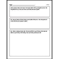 Free 5.NF.A.1 Common Core PDF Math Worksheets Worksheet #51