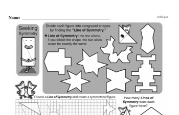 Geometry - 2D Shapes Mixed Math PDF Workbook for Fifth Graders