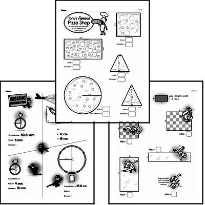 Geometry - Area Mixed Math PDF Workbook for Fifth Graders