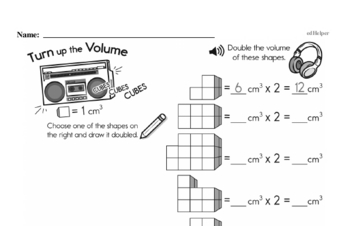 Geometry - Volume Mixed Math PDF Workbook for Fifth Graders