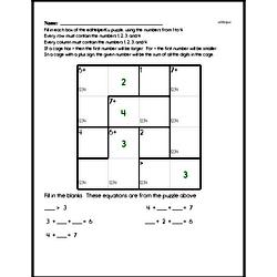 Greater/Less than with Addition Math Logic Puzzle