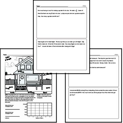 Math Word Problems - Multi-Step Math Word Problems Mixed Math PDF Workbook for Fifth Graders