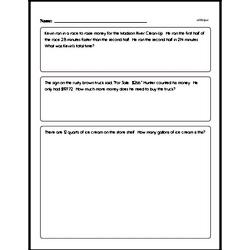 Fifth Grade Math Word Problems Worksheets - Single Step Math Word Problems Worksheet #2