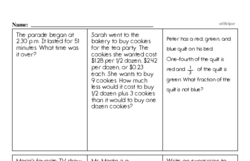 Fifth Grade Math Word Problems Worksheets - Single Step Math Word Problems Worksheet #3
