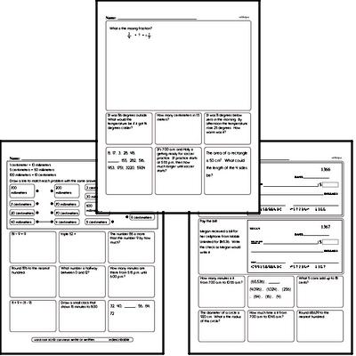 Measurement - Length Mixed Math PDF Workbook for Fifth Graders