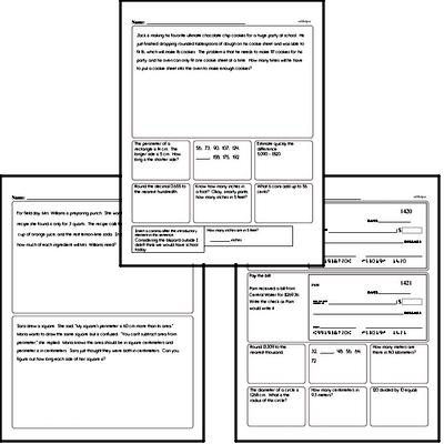 Measurement - Measurement and Equivalence Mixed Math PDF Workbook for Fifth Graders