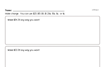Free Fifth Grade Money Math PDF Worksheets | edHelper.com
