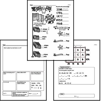 Multiplication - Multi-Digit Multiplication Mixed Math PDF Workbook for Fifth Graders